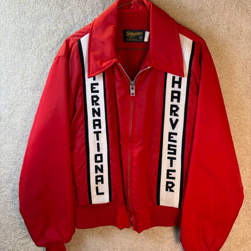 Swingster International Harvester Jacket Mens Medium Red Vintage Racing Bomber